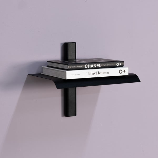 Melns metāla sienas plaukts 28 cm Hola – Spinder Design-image-4