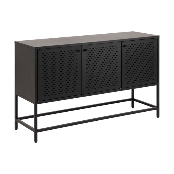 Melna metāla zema kumode 125x75 cm Newcastle – Actona-image-2