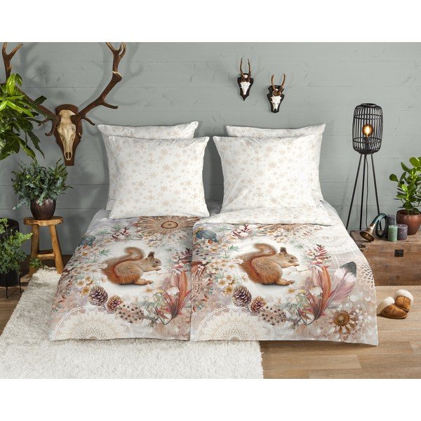 Balta flaneļa gultas veļa vienvietīgai gultai 140x200 cm – HIP-image-1