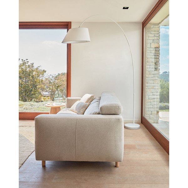 Balta stāvlampa ar auduma abažūru (augstums 189 cm) May – Kave Home-image-1