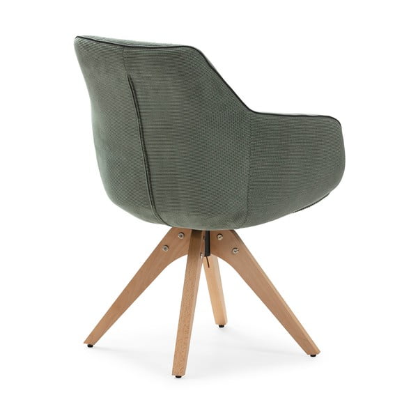 Zaļi polsterēti ēdamistabas krēsli ar roku balstiem (2 gab.) Donatelo – Marckeric-image-3