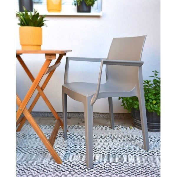 Smilškrāsas plastmasas dārza krēsls Emma – Rojaplast-image-1