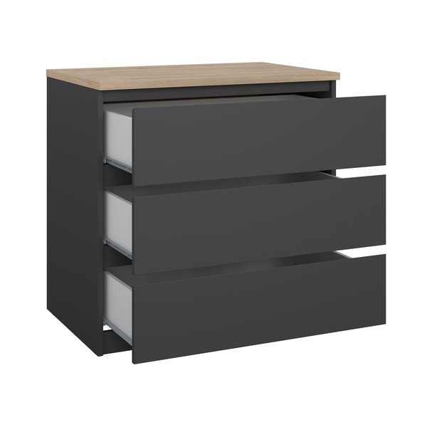 Tumši pelēka kumode 77x76x50 cm Naia – Tvilum-image-3