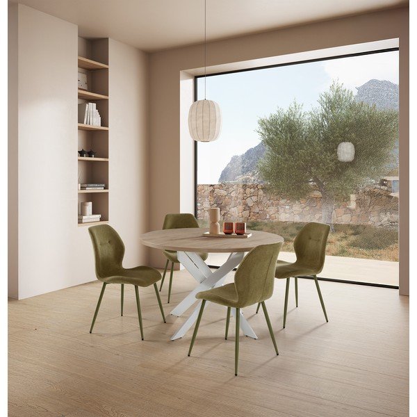 Zaļi polsterēti pusdienu krēsli (4 gab.) Ansu – Marckeric-image-1