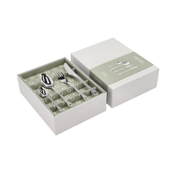 Sudraba krāsas nerūsējošā tērauda galda piederumi (16 gab.) Pantry – Gense-image-3