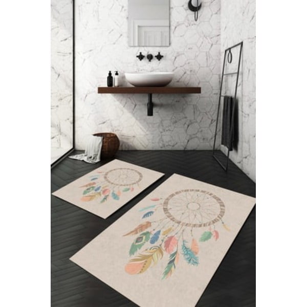 Bēši vannas istabas paklājiņi (2 gab.) 60x100 cm – Mila Home-image-1