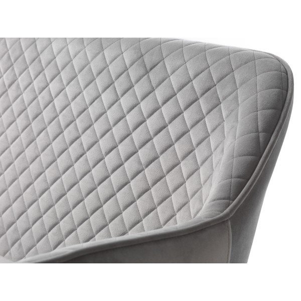 Gaiši pelēks samta dīvāns 129 cm Berrie – Unique Furniture-image-1