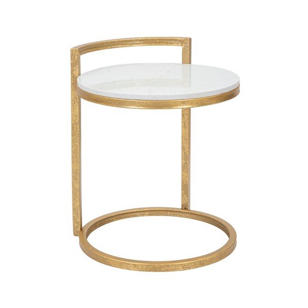 Apaļš sānu galdiņš ar marmora virsmu ø 40,5 cm Round Marble – Mauro Ferretti