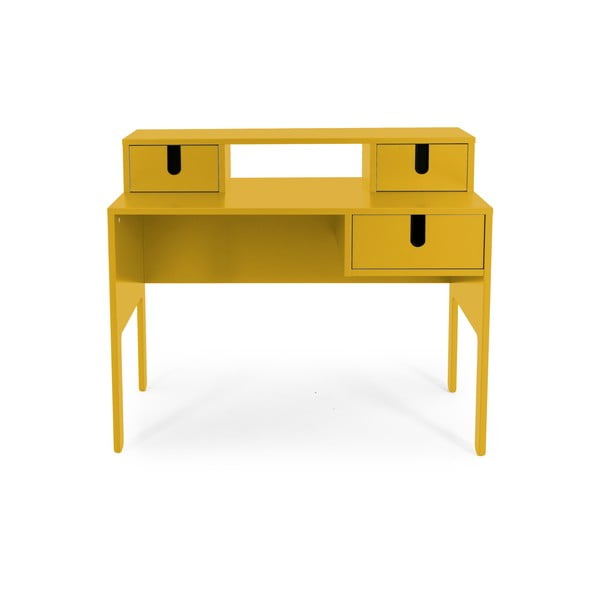 Dzeltens darba galds ar 3 atvilktnēm Tenzo Uno