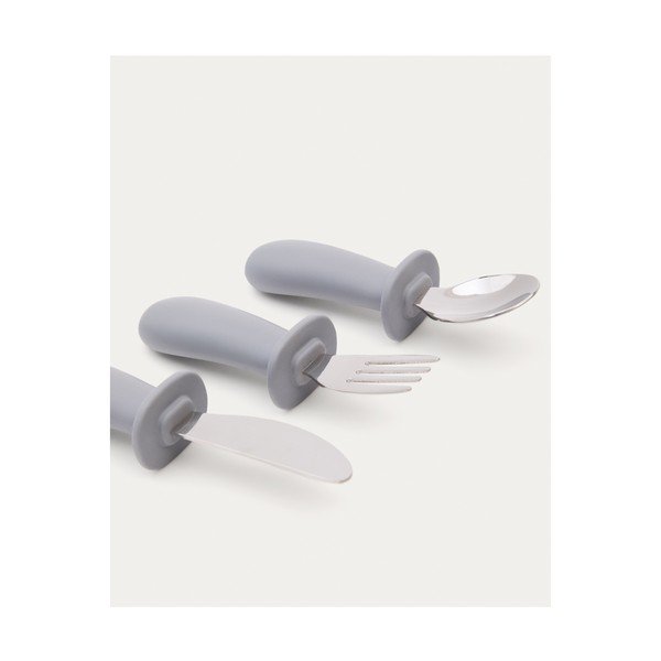 Zili plastmasas/silikona bērnu galda piederumi (3 gab.) Lili – Kave Home-image-2