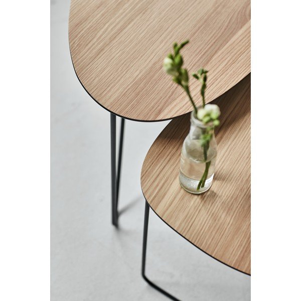Dabīga toņa metāla žurnālgaldiņš 37x44 cm Curve M Wood – LIND DNA-image-3