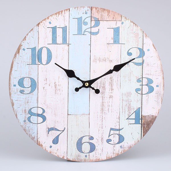 Koka pulkstenis Zila valsts, 34x34 cm