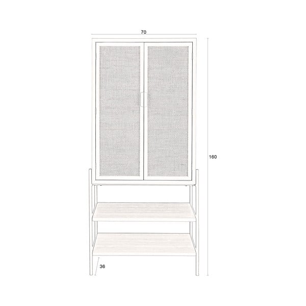 Melns egles masīvkoka skapītis 70x160x36 cm Yasu – Dutchbone-image-3