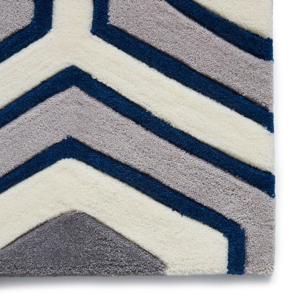 Zils paklājs Think Rugs Hong Kong Hexagon, 120 x 170 cm-image-3