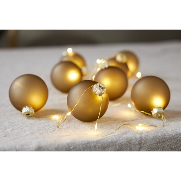 Zelta krāsas gaismas dekors ar Ziemassvētku motīvu ø 6 cm Bliss – Star Trading-image-1