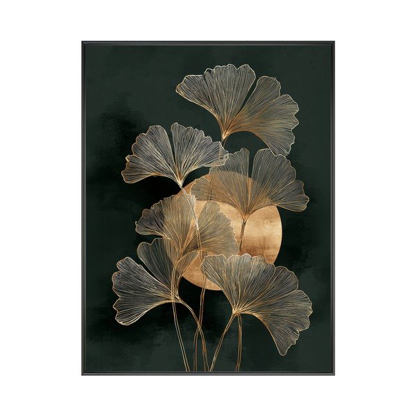 Drukāta glezna ar rāmi 60x80 cm Gold Ginkgo – Styler