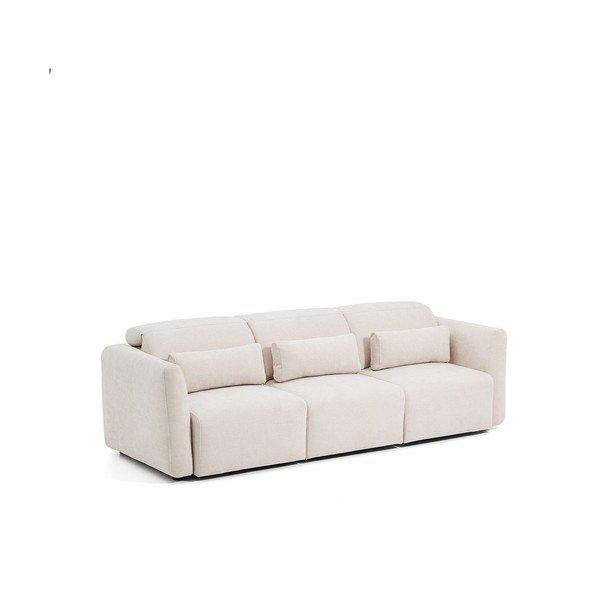 Bēšs regulējams/salokāms dīvāns no šenila auduma ar zvilni 255 cm Lares – Kave Home-image-3