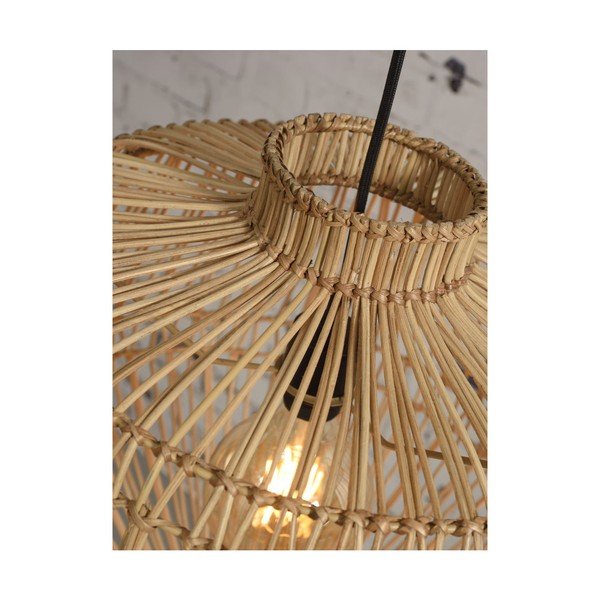 Brūns rotangpalmas griestu lampa Good&Mojo Madagascar, ⌀ 60 cm-image-1
