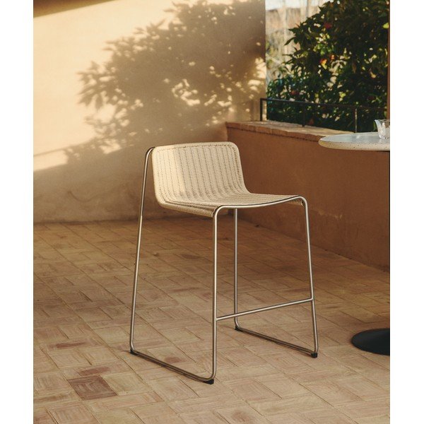 Bēšs metāla dārza bāra krēsls Tavari – Kave Home-image-2