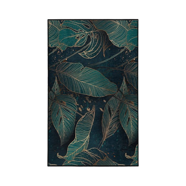 Zaļganzils mazgājams paklājs 160x230 cm Midnight Jungle – Mila Home