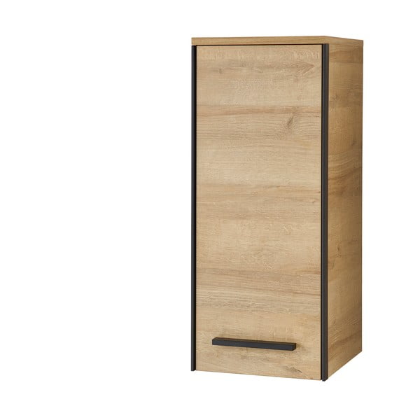 Dabīga toņa piekarams vannas istabas skapis ar ozolkoka imitāciju 70x30 cm Quickset 395 – Pelipal