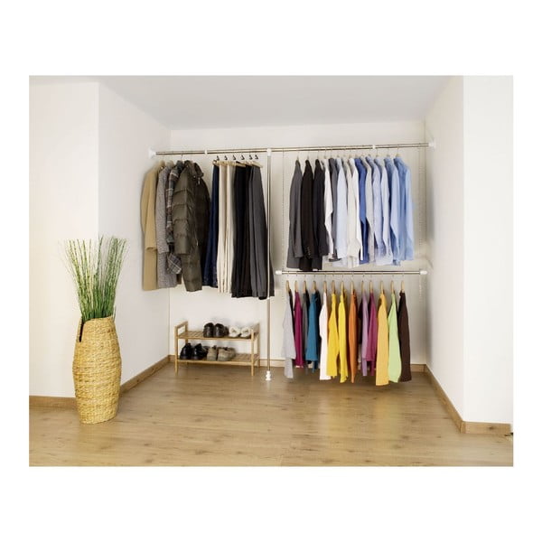 Sudraba krāsas metāla pagarināms drēbju pakaramais statīvs Garment – Wenko-image-3