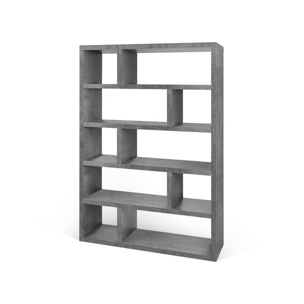 Pelēks grāmatplaukts ar betona imitāciju, augstums 173 cm Dublin – TemaHome-image-1