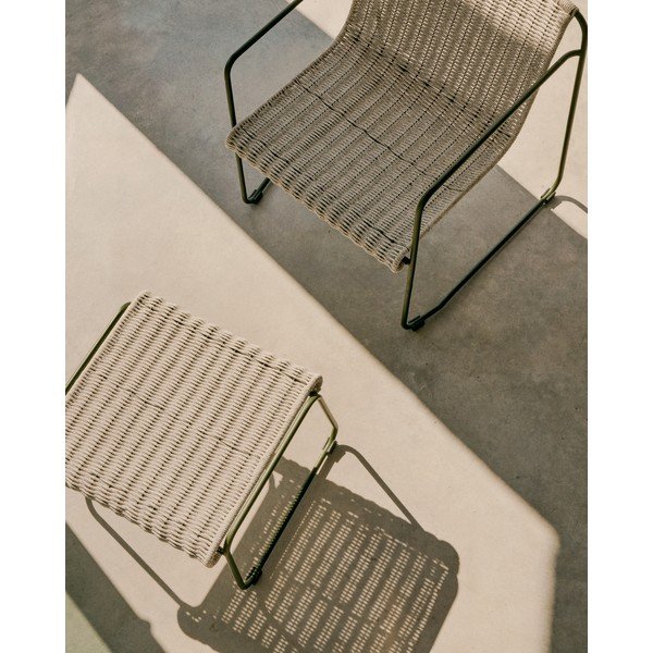 Dūmakaini zaļš dārza kāju soliņš Maurina – Kave Home-image-1