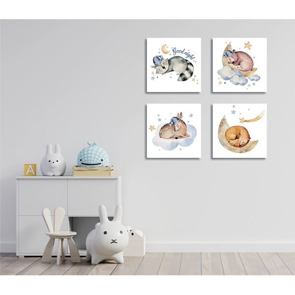 Gleznas (4 gab.) 30x30 cm Good Night – Wallity-image-1