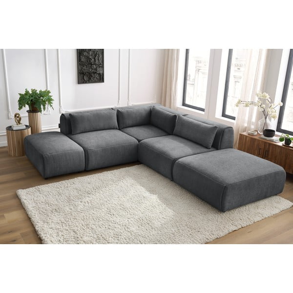 Pelēks stūra dīvāns (maināms stūris) Jeanne – Bobochic Paris-image-1