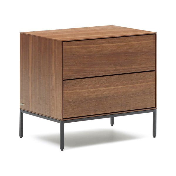 Dabīga toņa naktsskapītis ar riekstkoka imitāciju Vedrana – Kave Home-image-2