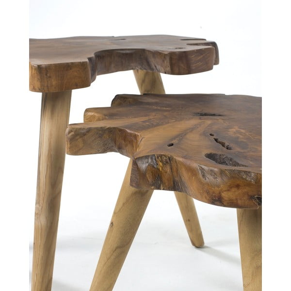 Tīkkoka masīvkoka sānu galdiņi (2 gab.) 50x60 cm Hattie – Kave Home-image-2