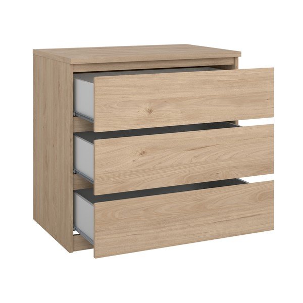 Dabīga toņa kumode ar ozolkoka imitāciju 77x76x50 cm Naia – Tvilum-image-3