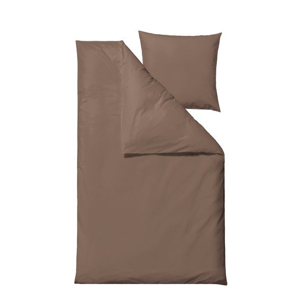 Brūna vienguļamā gultas veļa no kokvilnas perkala 140x220 cm Crisp – Södahl-image-2