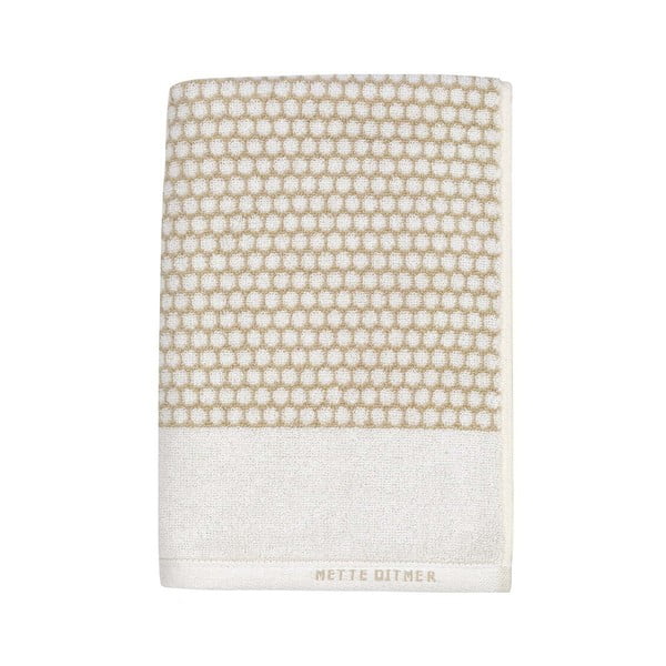 Balts/bēšs kokvilnas dvielis 70x140 cm Grid – Mette Ditmer Denmark