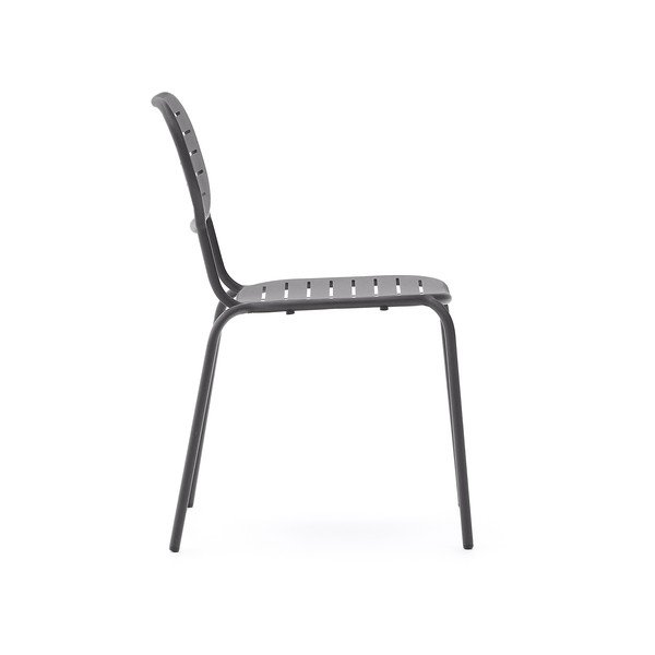 Tumši pelēks metāla dārza krēsls Brai – Kave Home-image-3