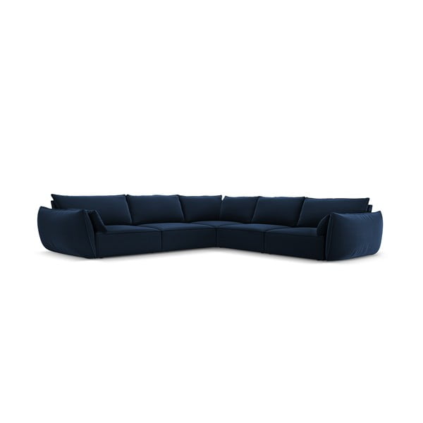 Tumši zils samta stūra dīvāns Vanda – Mazzini Sofas-image-2