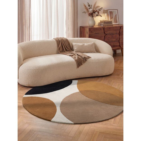 Konjakbrūns vilnas apaļš paklājs ø 200 cm Ruvia – Villeroy&Boch-image-1