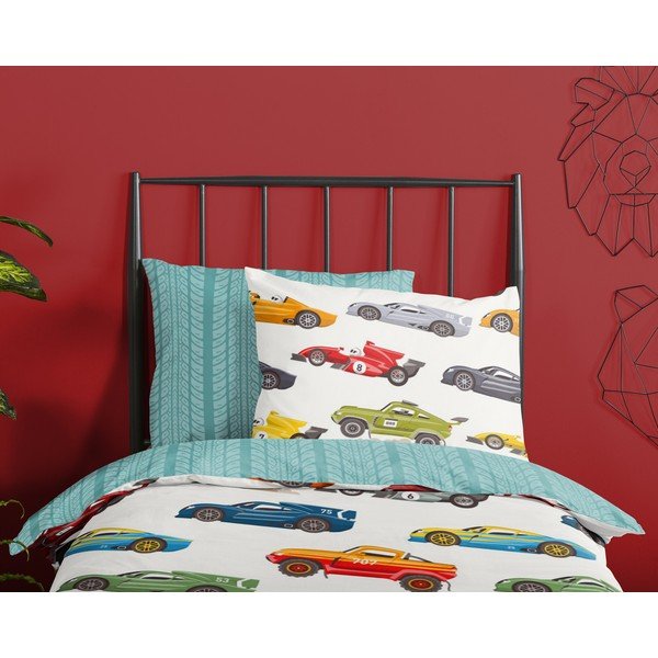 Kokvilnas bērnu gultas veļa vienvietīgai gultai 140x200 cm – Good Morning-image-2