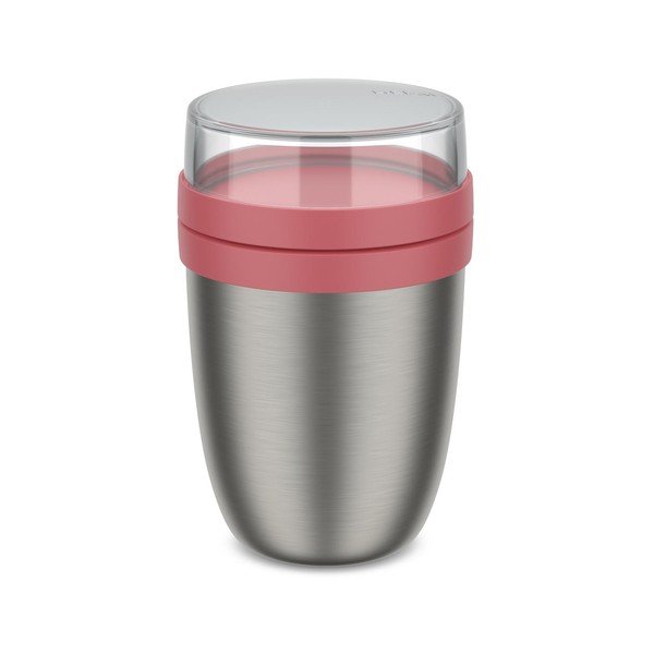 Gaiši sarkans/sudraba krāsas nerūsējošā tērauda termoss pārtikai 500 ml Ellipse – Mepal