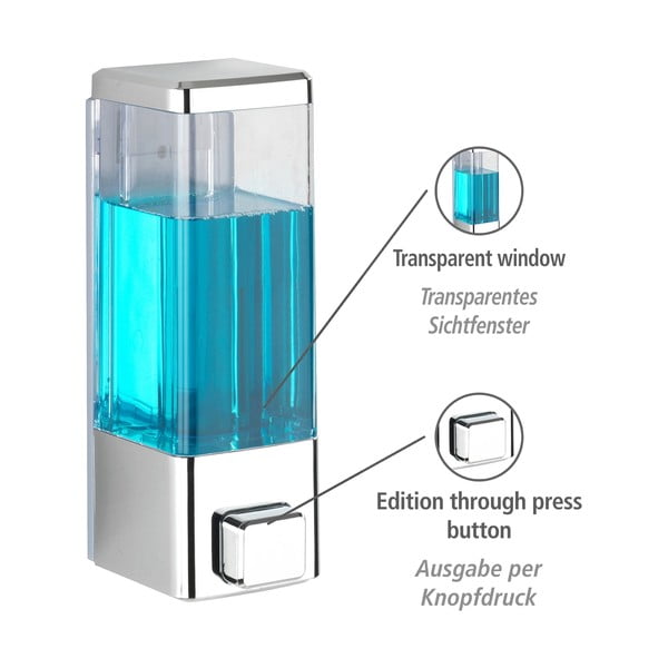 Sienas plastmasas ziepju dozators sudraba krāsā 0,32 l Istres – Wenko-image-3