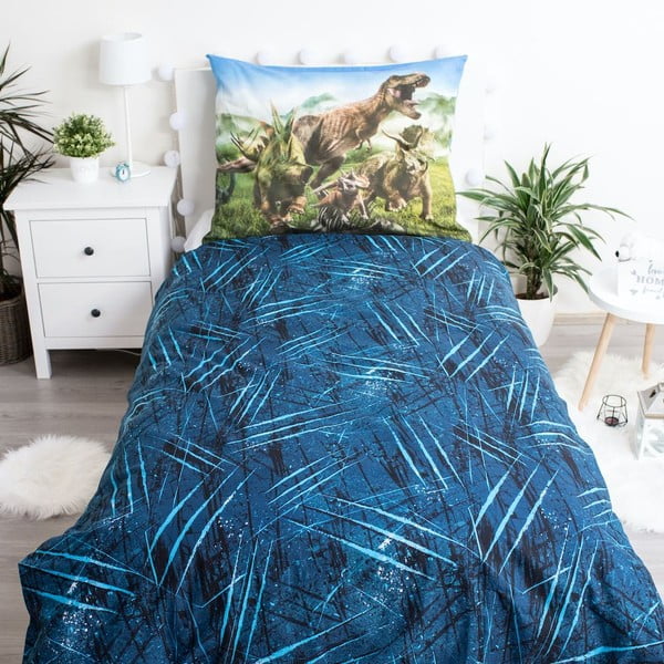 Vienguļamā kokvilnas bērnu gultas veļa 140x200 cm Jurassic World – Jerry Fabrics-image-2