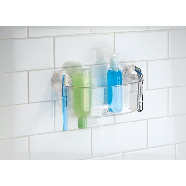 Caurspīdīgs pašstiprinošs vannasistabas trauks iDesign Suction Spa, garums 30 cm-image-2