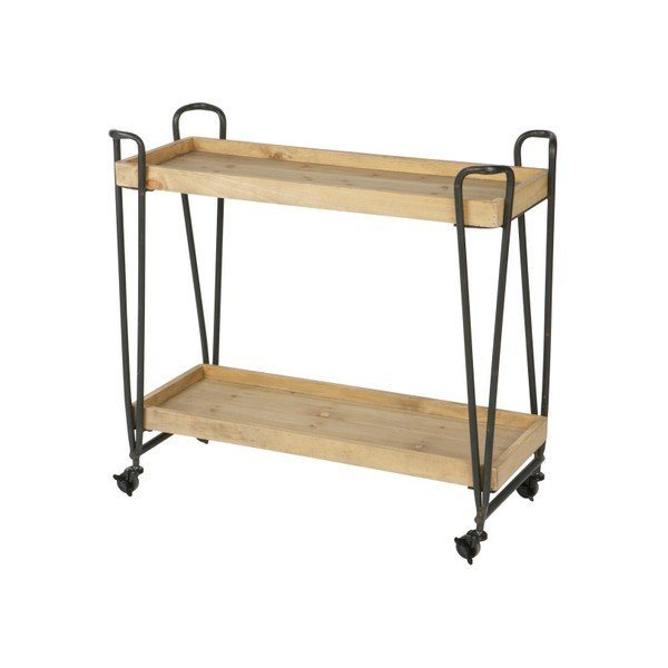 Mobilais servīzes galds ar mango koka plauktiem WOOOD Zoe-image-2