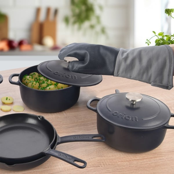 Čuguna katls ar vāku piemērots indukcijas plītij 5,2 l LITINA SMALT – Orion-image-3