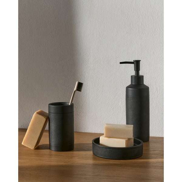 Melns polirezīna ziepju dozators 420 ml Sisel – Kave Home-image-1