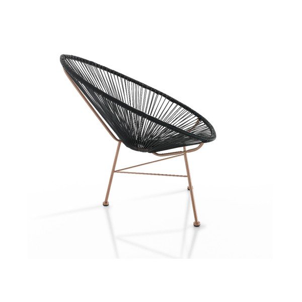 Melns mākslīgās rotangpalmas dārza atpūtas krēsls Numana – Tomasucci-image-1