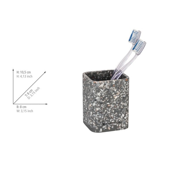 Pelēks polirezīna trauks zobu birstei Tom Tailor T-Terrazzo – Wenko-image-4