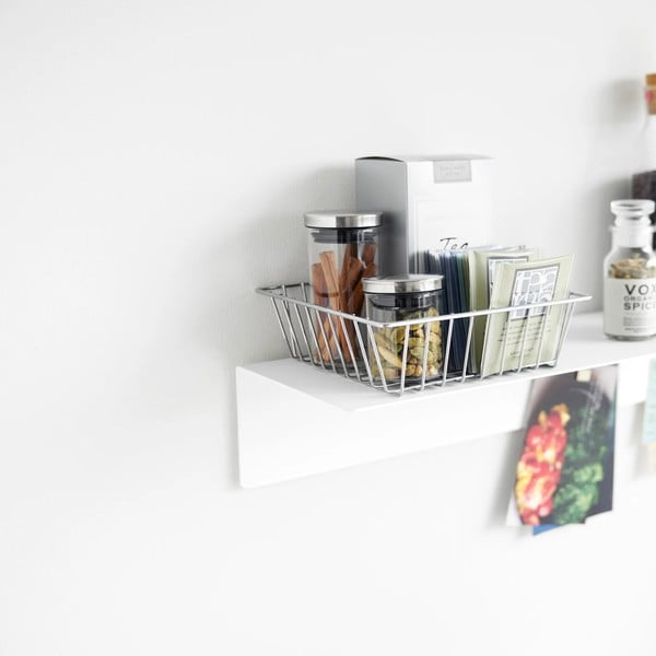 Balts metāla sienas plaukts 50 cm – YAMAZAKI-image-3