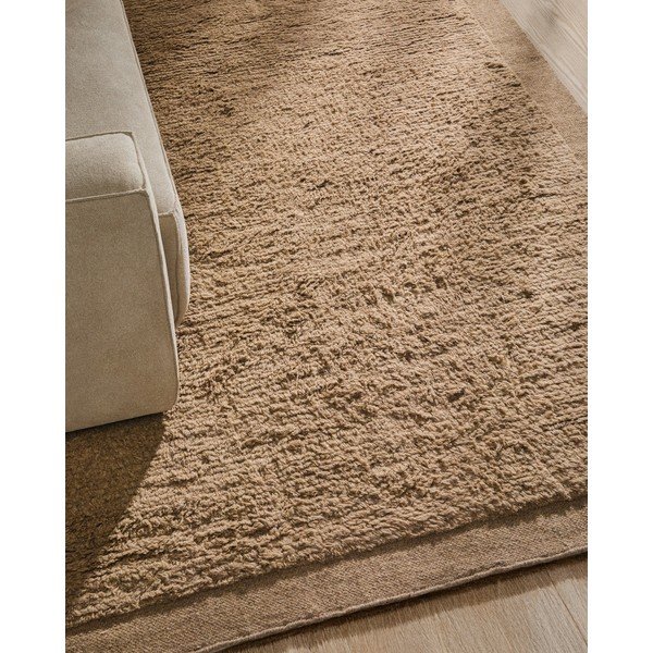 Bēšs ar rokām darināts vilnas paklājs 200x300 cm Marely – Kave Home-image-2